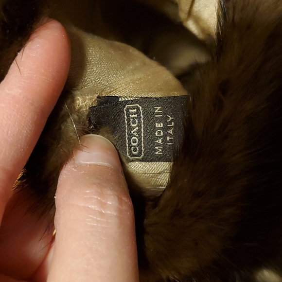 Coach Leather and Mink Gloves - Picture 7 of 9